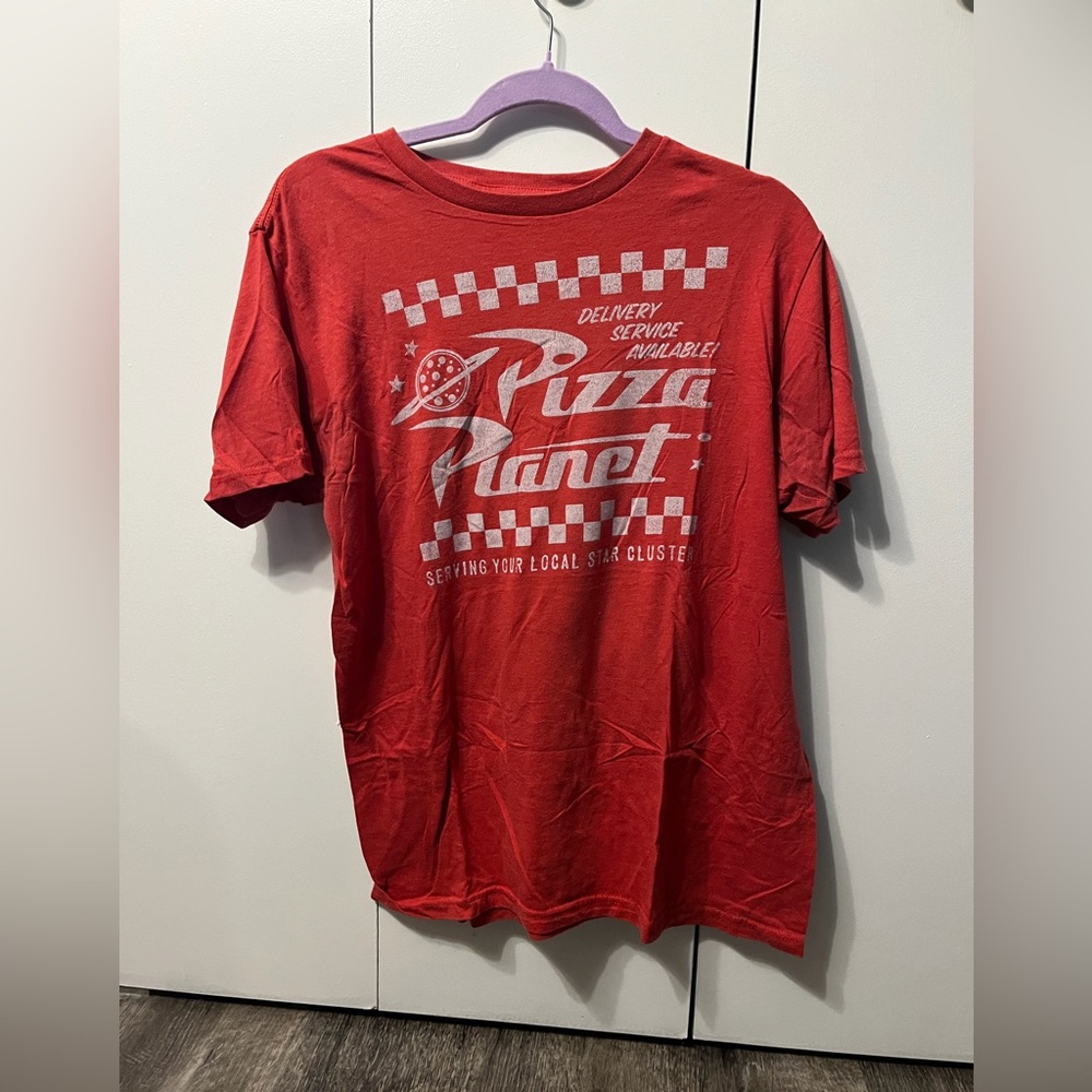 Disney Red Pizza Planet Graphic Short Sleeve Tee
